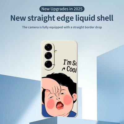 For Samsung Galaxy A56 5G Case Make Faces Kid Pattern Printing Straight Edge TPU Phone Back Cover