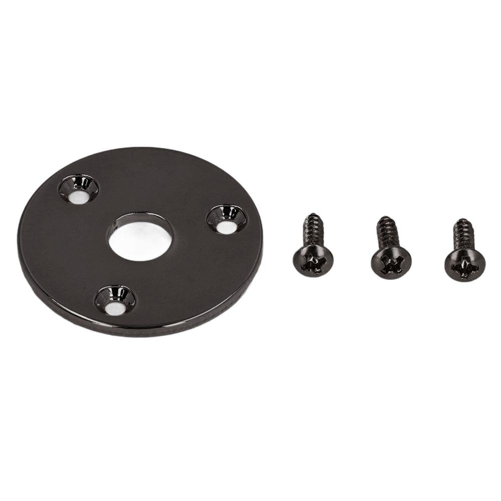 2PCS Metal Output Jack Cover Round Chrome Metal Curved Bottom Jack Plate  For Guitar Bass