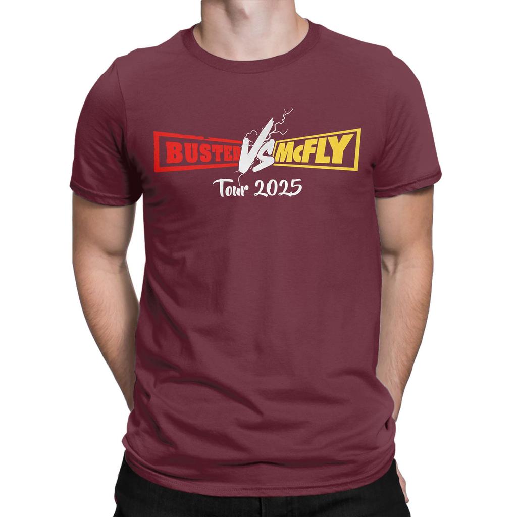 Busted Retro Music McFly Concert Tour 2025 Men's T Shirts Pop Rock Novelty Tees Round Collar T-Shirt Cotton New Arrival Clothing
