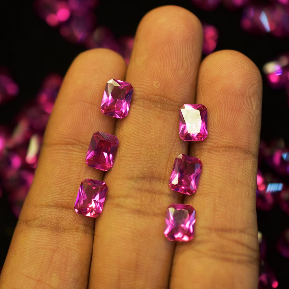 Natural Pink Sapphire Loose Gemstone 7.20 ct 7x5 mm Emerald Cut Lot September Birthday Birthstone