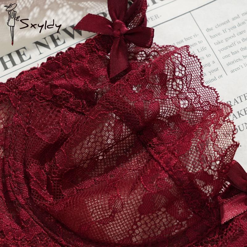 Letní ultratenké krajkové květinové podprsenky Dámské sexy spodní prádlo Francouzská romantická push-up podprsenka S mašličkou Dámské prodyšné podprsenky