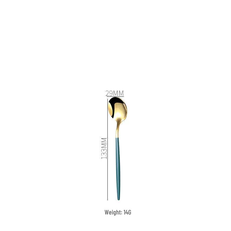 Gold Spray 410 Stainless Steel Cutlery Set (4-Piece) - Steak Knife, Fork, Spoon & Teaspoon - Ideal for Gift-Giving