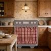 Heat Resistant Fabric Oven Curtain With Adjustable Ribbons And Elegant Ruffled Trim Cabinet Dish Washer Hide Skirt Cover