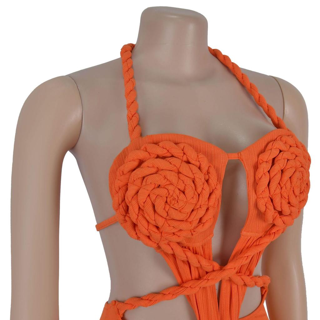 C7407 European & American Fashion: Sexy Knit Halter Backless Dress for Women