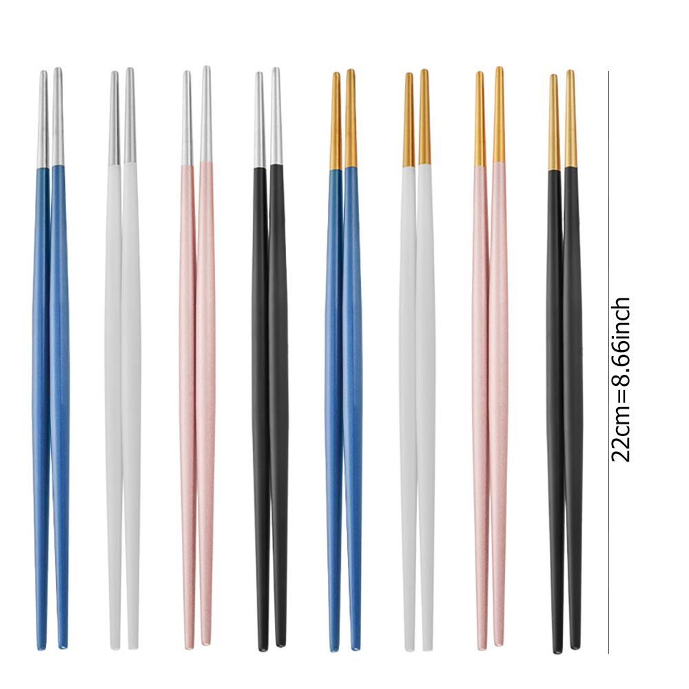 Japanische 1/2/5 Paar Essstäbchen 304 Edelstahl Anti-Rutsch Essstäbchen Metall Sushi-Stäbchen Koreanisches Essen Chinesisches Essstäbchen Set