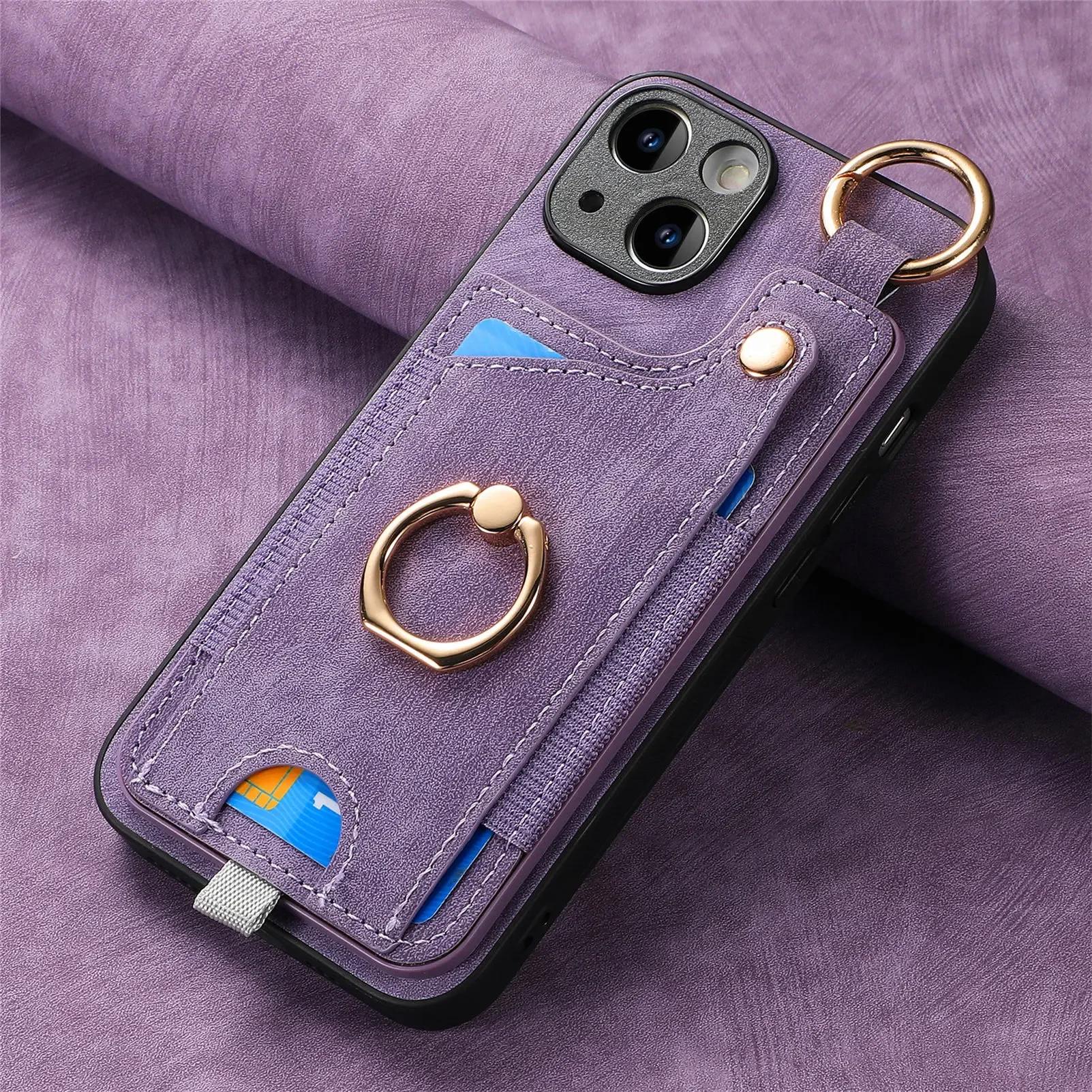 

Чехол-подставка из искусственной кожи с магнитным кольцом для iPhone 13 12 Mini 15 14 11 Pro Max XS XR X 8 Plus, кошелек с держателем для карт For iPhone 14 Pro