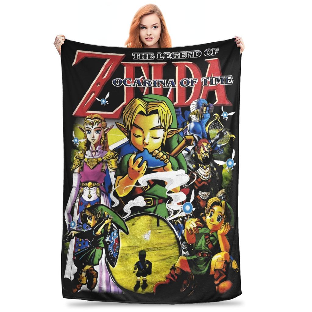 Z-Zelda Legends Flannel Throw Blankets Cartoon Game Anime Blanket for Bed Office Warm Plush Thin Quilt