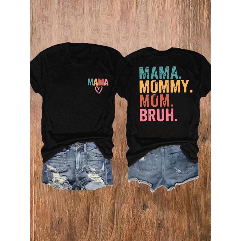 

Mama Print Short Sleeve T-Shirt for Unisex | Polyester Blend | Casual Crew Neck Top | Spring & Summer | Easy Care XXL