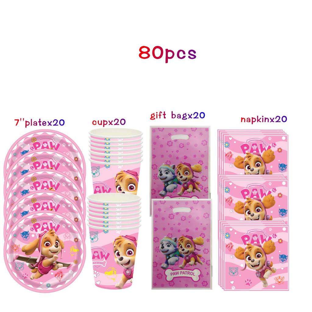 Birthday Decorations Paw Patrol for Girl Paw Patrol Birthday Kit Tablecloth Plate Cup Baby Shower Skye Birthday Party Favors