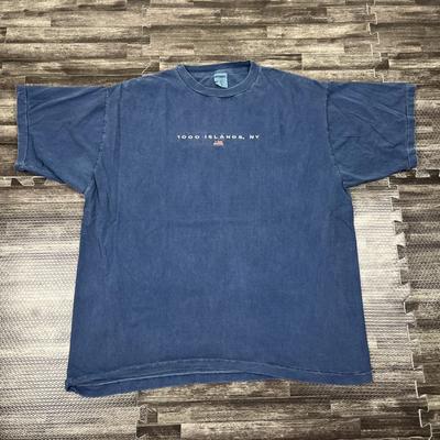 Vintage 1000 Islands New York Single Stitch T-Shirt Blau 2XL XXL VTG 90er