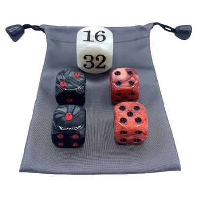 5pcs Backgammon Pearls Dices Set 22 Mm Large Backgammon Doubling Cubes Pluses 4pcs 16MM Dices with Waterproof Storage Bag