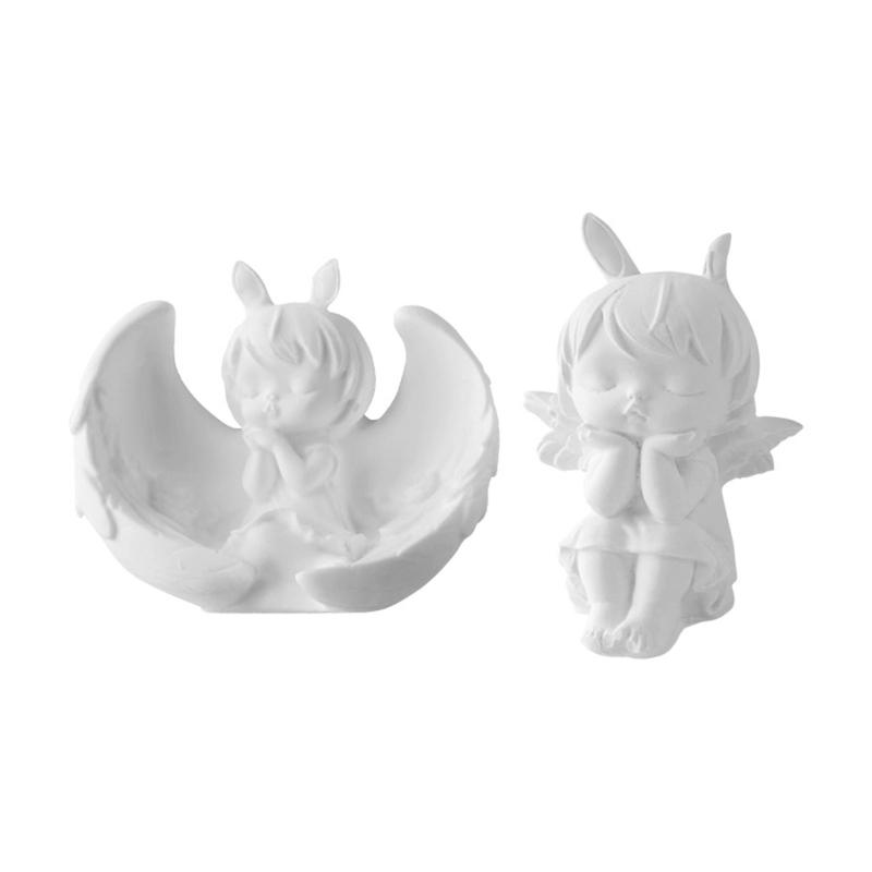 3D Angel Candle Mold Handmade Angel-Doll with Wing Silicone Mold For Soap Making For DIY Aromatherapy Plaster Decor