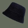 Japanese big-eave bucket hat women's autumn and winter new teddy velvet solid color lamb wool warm versatile wide-brimmed basin hat