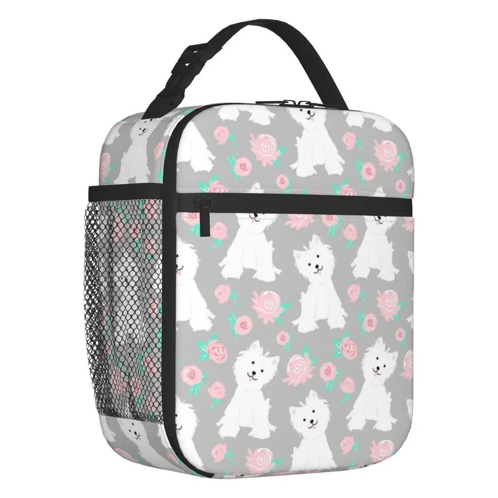 Life Lemons Westie Dog Portable Lunch Boxes Leakproof West Highland White Terrier Cooler Thermal Food Insulated Lunch Bag Kids