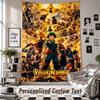 Wall Hanging Tapestry With Custom Name & Text, My Hero Academia Decorative Tapestry For Bedroom