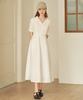 MICANE Apfelblüten M-Point Open Collar Long Dress