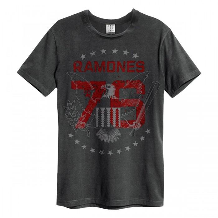 Amplified Unisex Adult 1976 Ramones T-Shirt S charbon de bois