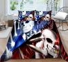 3D Black Skull Head Pattern Bedding Single Double Bed Full Size Special Skull Head Print Pillowcase and Quilt Cover 2 or 3 Comfortable Home Decoration