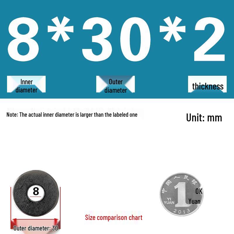 Galvanized Metal Flat Washer - Thin, Thickened, Enlarged Edge, Round, Sizes M3 to M10