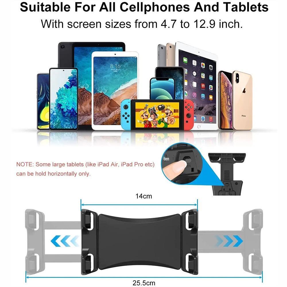 Universal Large Screen Car Phone & Tablet Holder with Suction Cup for Dashboard 