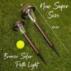 2 Pack 6' Bronze Solar Path Lights with Solar Panel, Glass Lens, Metal Stake, Extra-Bright LED for Garden, Lawn, Patio