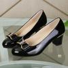 Women Fashion Round Toe Black Comfort Spring & Summer Anti Skid Shoes Zapatos De Mujer Lady Cool White Office Heel Shoes Ga622