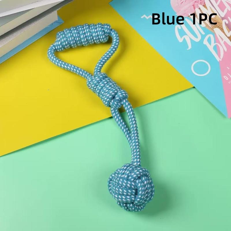 Dog Cotton Rope Toy Chew Toy Durable Braided Teeth Cleaning Toys for Small Medium Dog Outdoor Interactive Training Pet Supplies