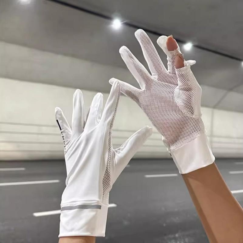 1Pair Women'S Summer Sun Protection Gloves-Non-Slip Touchscreen Compatible Breathable Mesh,Suitable For Outdoor Activities