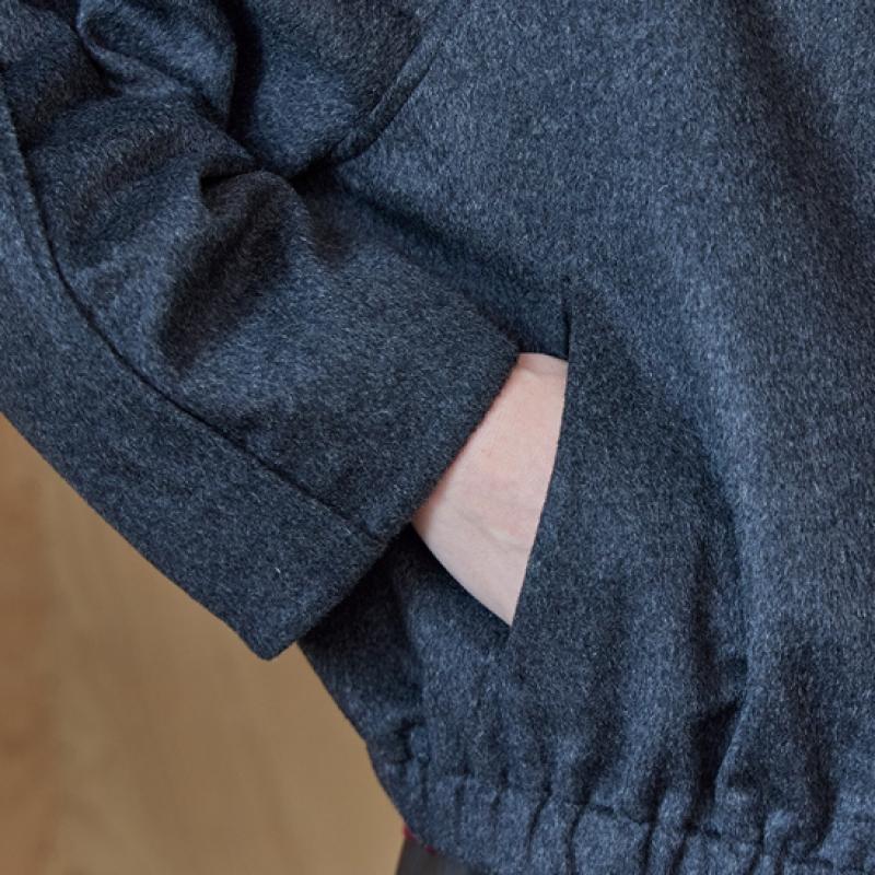 MAXZA High Neck Handmade Blouson Zip Up Jacket Ze12hj001nh