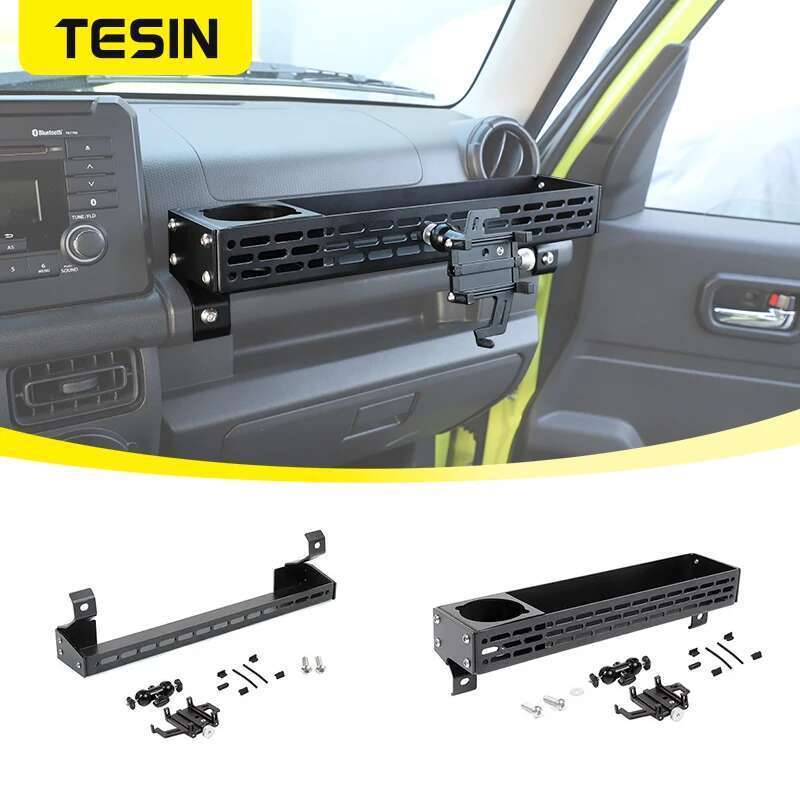 Caja de Almacenamiento de Expansión con Soporte para Teléfono Organizador para Manillar de Copiloto TESIN Para Suzuki Jimny 2019 2020 2021 2022 2023 Accesorios