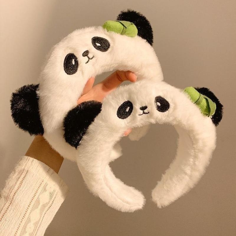Cute Cartoon Panda Plush Headband For Women'S Face Washing Amusement Park Funny And Creative Headband For Zoo Hair Accessories