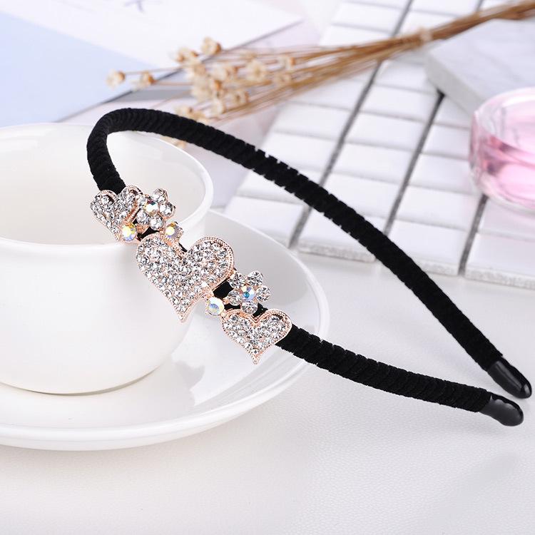 Gold Rhinestone Butterfly Korean Headband & Hairpin Set - Non-Slip Metal Hair Accessories