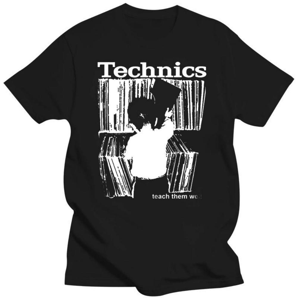 

ФУТБОЛКА «ТЕХНИКА» Kid Teach Them Well виниловая DJ ВСЕ РАЗМЕРЫ для мужчин и женщин, унисекс, новая модная футболка S чёрный