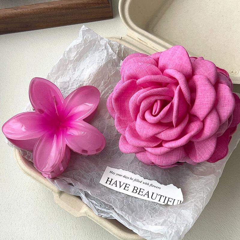 2pcs/set French Large Flower Hair Claws Korean Flower Hair Clip Grab For Women Ponytail Hairpins Barrettes Hair Accessories Gift