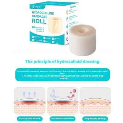Hydrocolloid Roll For Wound Care Hydrocolloid Patch Bandages With Self-Adhesive Bed Sore Bandages Highly Absorbent For Burn
