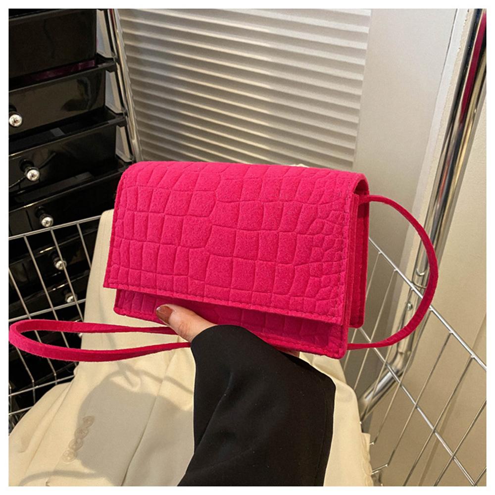 Crossbody Bags for Women New Fashion Felt Stone Pattern Single Shoulder Casual Purses Handbags Trendy Square Bag