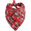 Reversible Design Pet Scarf Buffalo Plaid Pet Neckerchief  Christmas Decoration