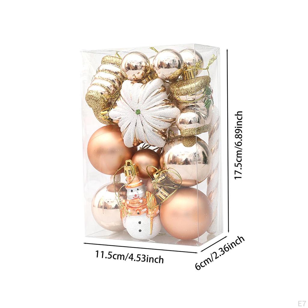 Christmas Balls Tree Ornament Pendants Assorted Champagne Color for Door Knobs