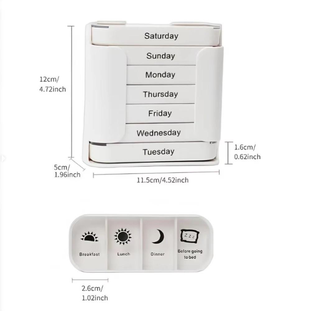 Plastic Medicine Box Large Pill Organizer Portable Slots Pill Container  Travel