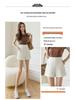 Summer 2024 Women's High Waist White A-line Suit Shorts: Loose, Casual Wide-Leg Design