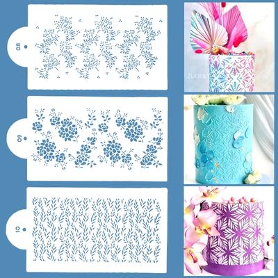 Cake Stencil Leaf Shape Pattern Wedding Cake Decorating Lace Fondant Cake Boder Stencils Template DIY Drawing Mold Pastry Tools