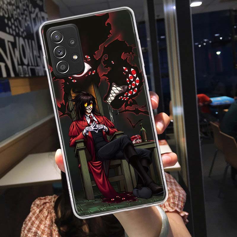 Alucard Helsing Phone Case for Samsung A54 A57 A37 A17 A14 A15 A12 A24 A34 A55 A35 A25 A52S A07 A05S A04S A22 A32 A72 Galaxy Not