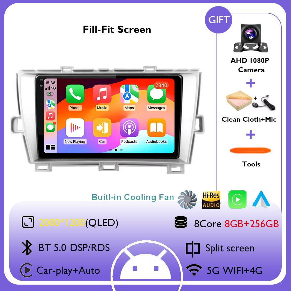 Android Car Radio Carplay Auto For Toyota Prius XW30 LHD 2009 - 2015 Multimedia Video Player Navigation GPS Stereo Autoradio