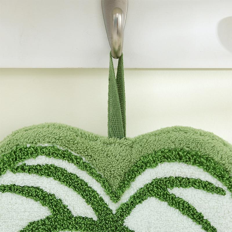Leaf-Shaped Hanging Hand Towel Soft Coral Fleece Tea Towels Super Absorbent Bath & Kitchen Towel Decorative Towels Home Decor
