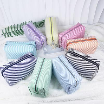 Tragbare gestreifte Make-up-Tasche für Frauen und Mädchen, tragbare Kosmetik-Aufbewahrungstasche, wasserdichte Handyhülle für Frauen