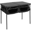 DOD Good Luck Table, Folding, Large Storage Space, 4 Height Adjustments, Black, TB4-685-BK