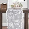 Decorative Table Runner Easter Lace Runners, 72 Inch Spring Eggs Runner, Tablecloth Bunny Decorations for Home Dining Room, Party and Supplies