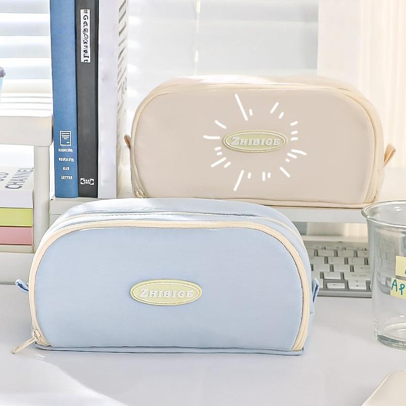 Simple Practical Large Capacity Pencil Bag Multiple Sections Storage Pencil Case School Supplies Student Stationery Gift