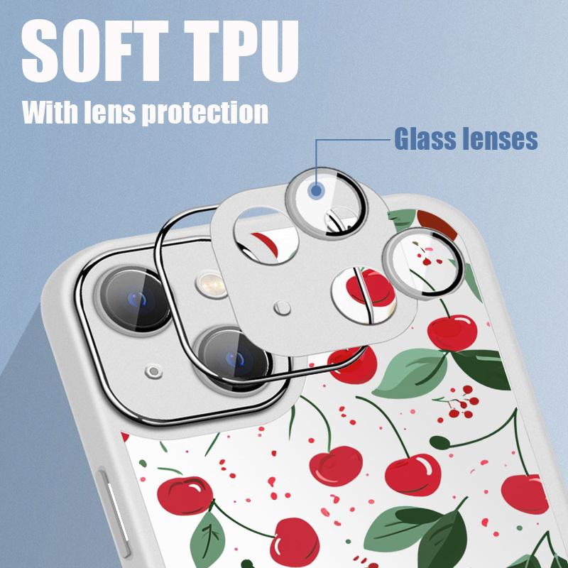 Summer Fruits Print Case For iPhone 16 Pro 15 14 13 12 Pro Max 11 Lens Protector Soft Silicone Clear iPhone Cover