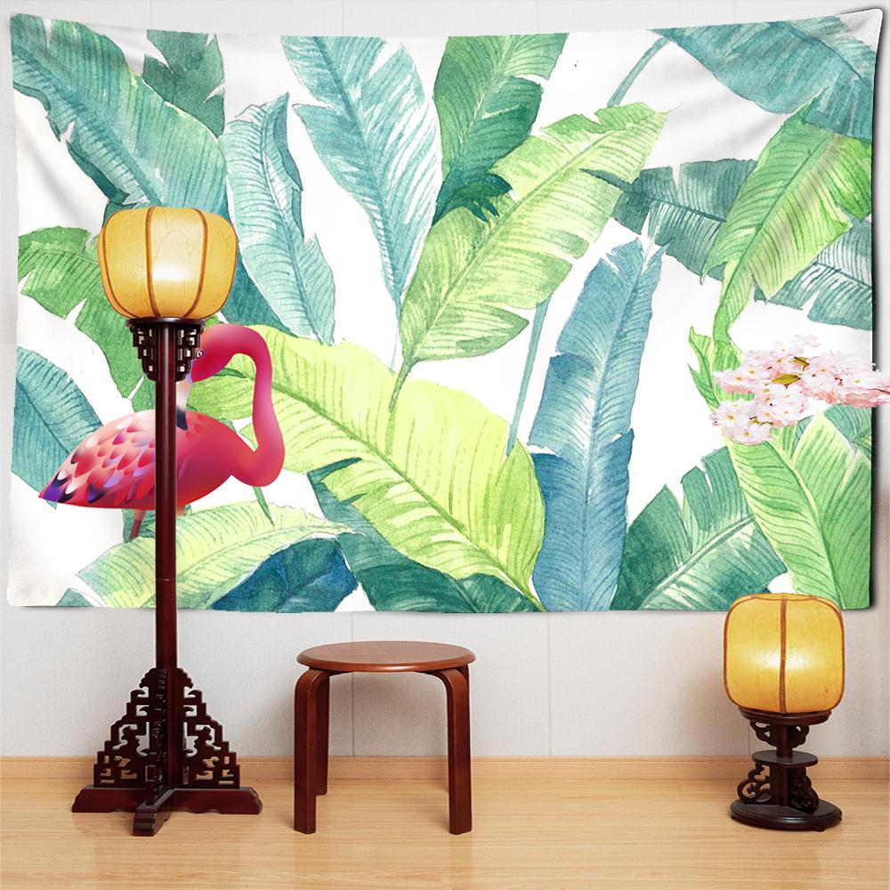 Macara Verde Frunză de Palmier Tapiserie Agățată de Perete Mică Proaspătă Hippie TAPIZ Decor Boem Cameră Pânză de Fundal